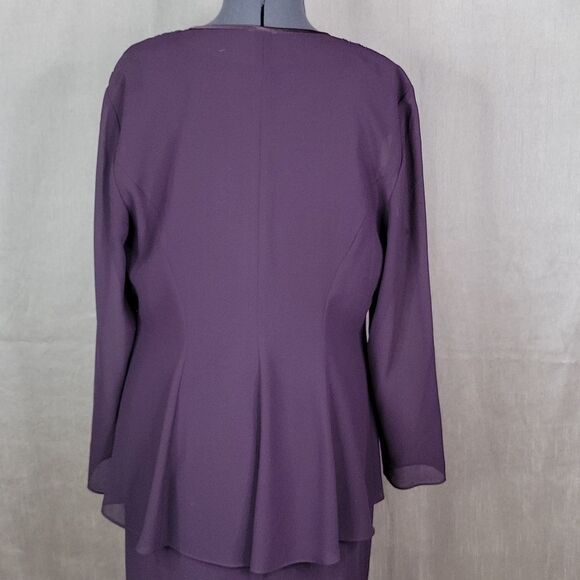 R&M RICHARDS BY KAREN KWONG 2PC Dress and Jacket Evening Wear 12P - Picture 8 of 14